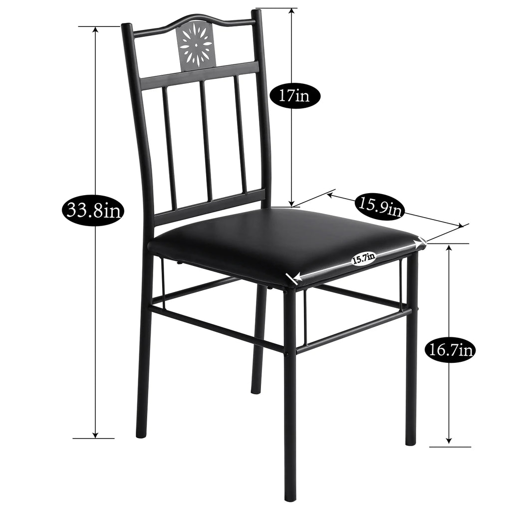 3-Piece Wooden Dining Table Set with 2 Pu Cushion Chairs X26339