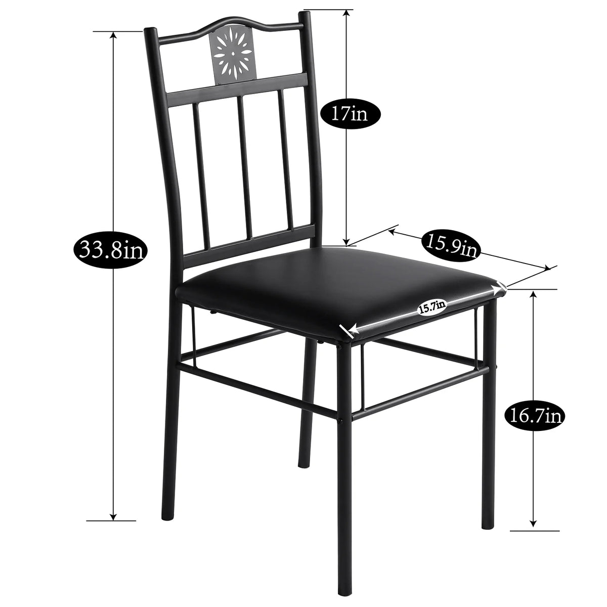 3-Piece Wooden Dining Table Set with 2 Pu Cushion Chairs X26339