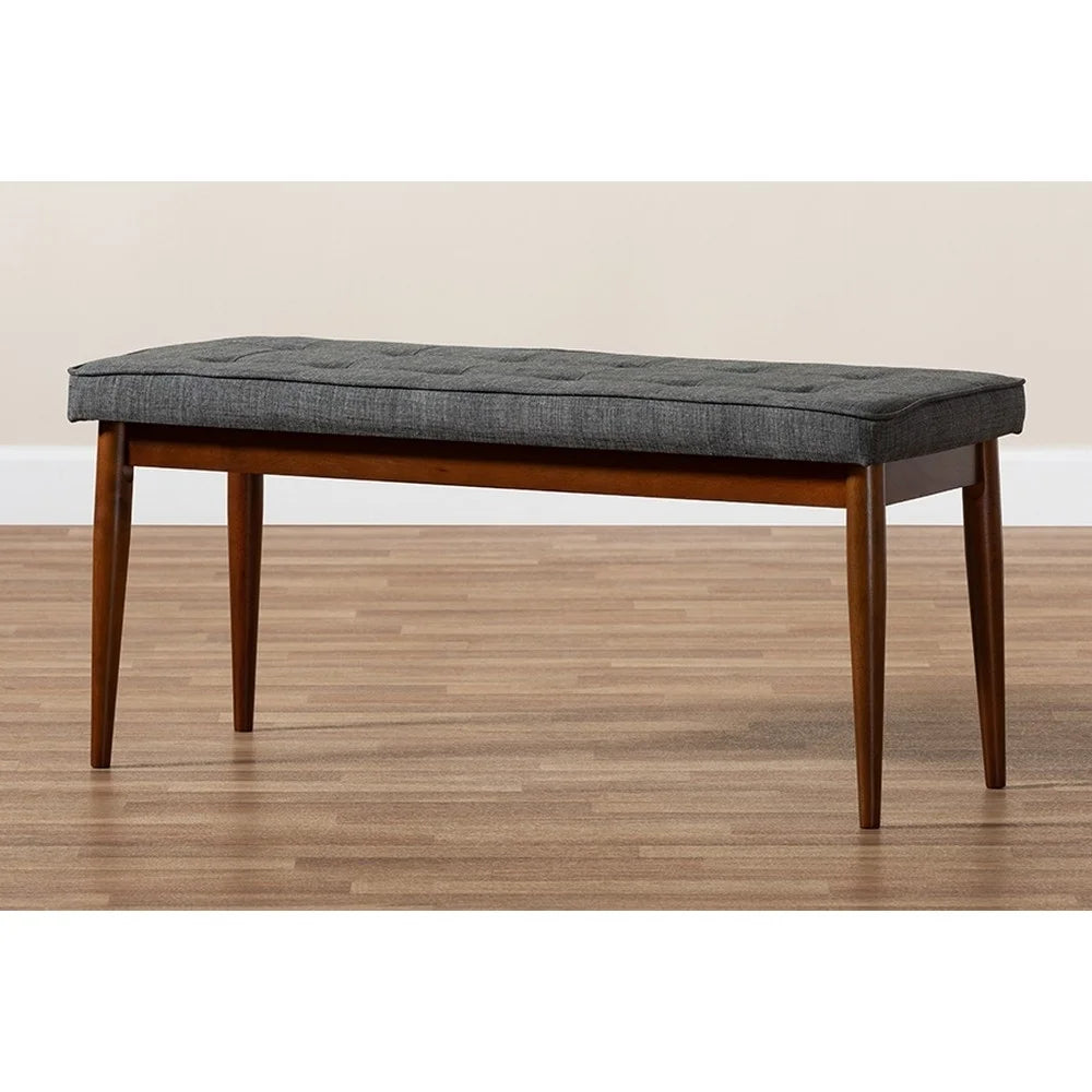 Dark Grey Fabric Upholstered Wood Dining Bench P692755