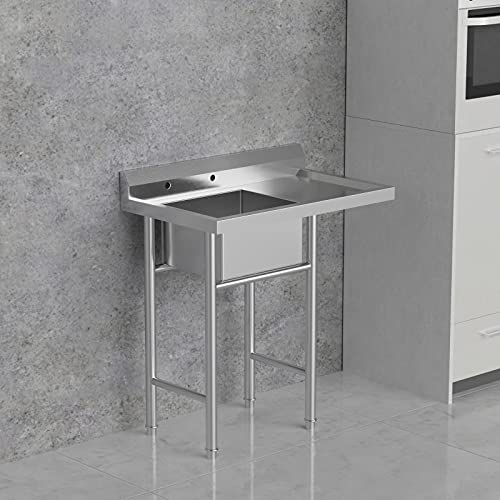 304 Stainless Steel Utility Sink with Drainboard K993