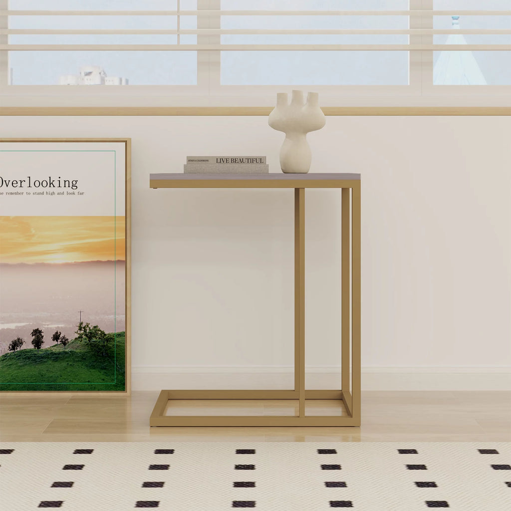 C Shaped Wood Side Table A600