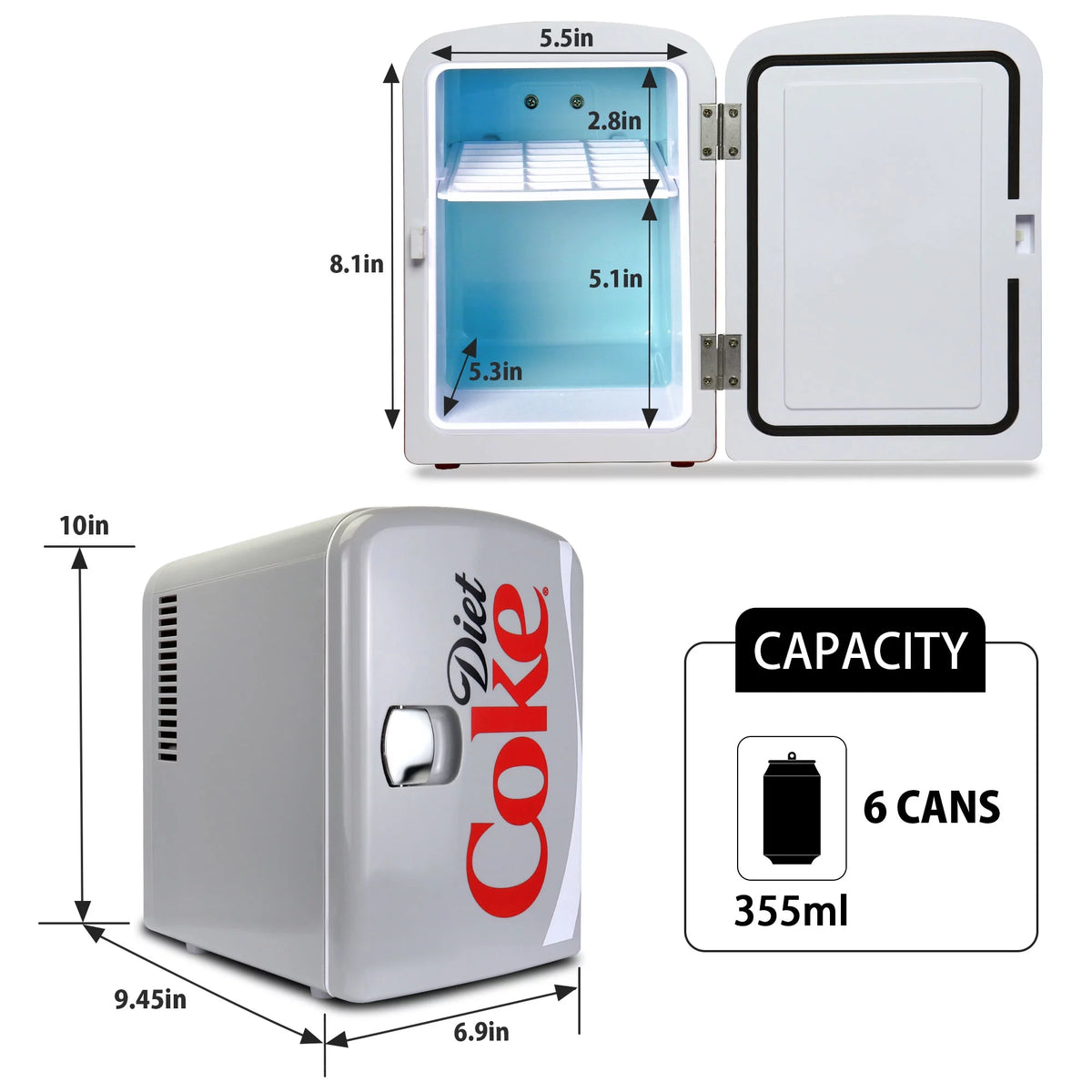 6 Can 4L Mini Electric Cooler Warmer Gray L30582