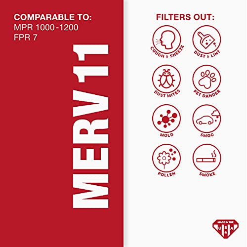 16x20x1 MERV 11 Pleated Air Filter, 6 Pack J778