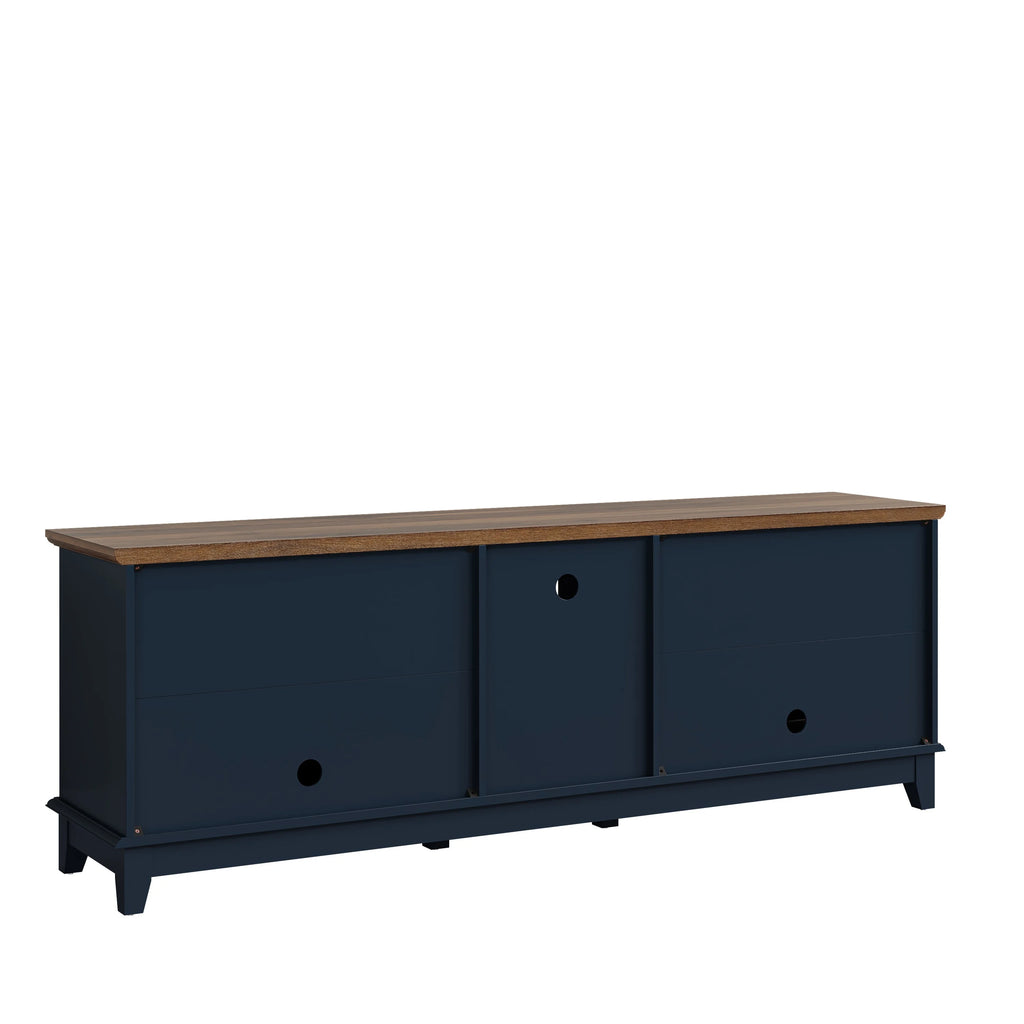 Navy Blue 72-Inch TV Stand with Adjustable Shelves L158