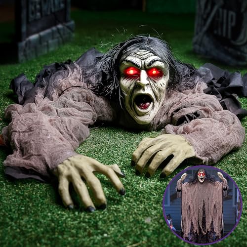 Hanging Zombie Prop with Lighted Eyes Q398