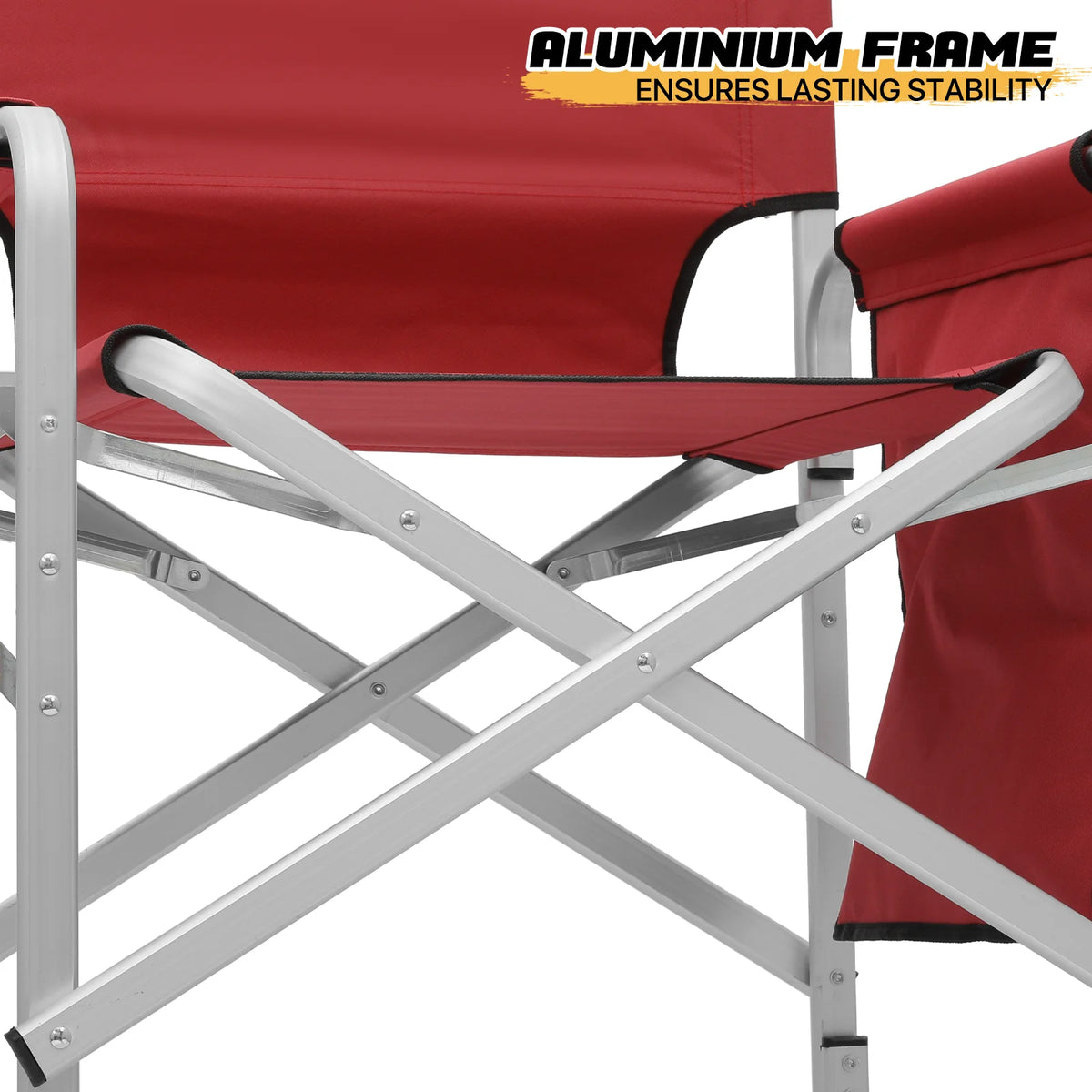 Folding Director Chair with Side Table & Storage Pocket, Red R637544