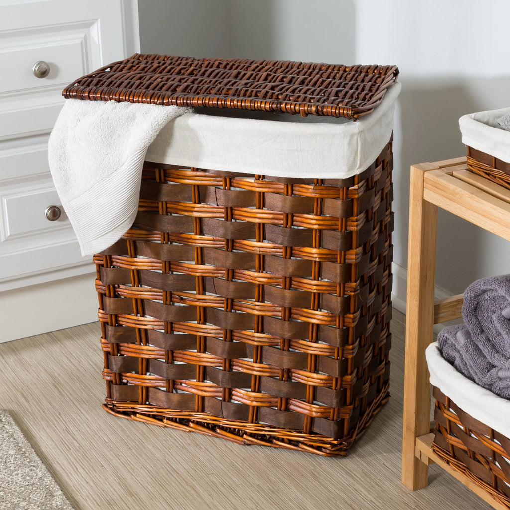 Wicker Laundry Hamper and Bath Storage Basket Set of 7 P901