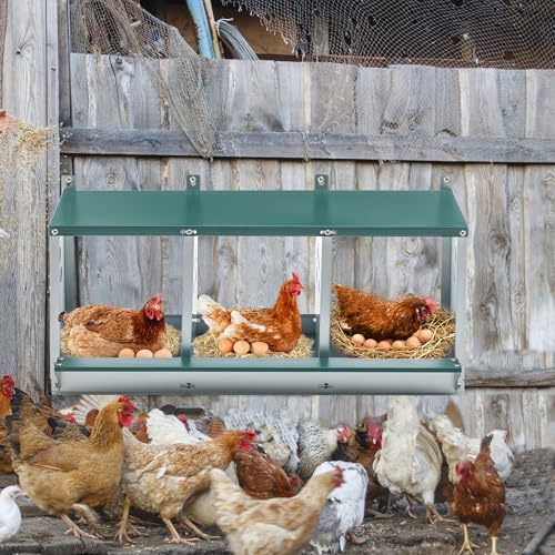3-Tier Large Wooden Chicken Coop with Run and Nesting Boxes K41000