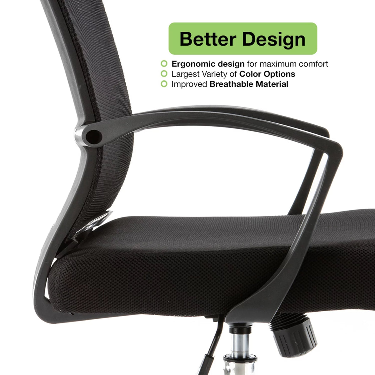 Black & Aqua Ergonomic Mesh Mid Back Office Chair E90750