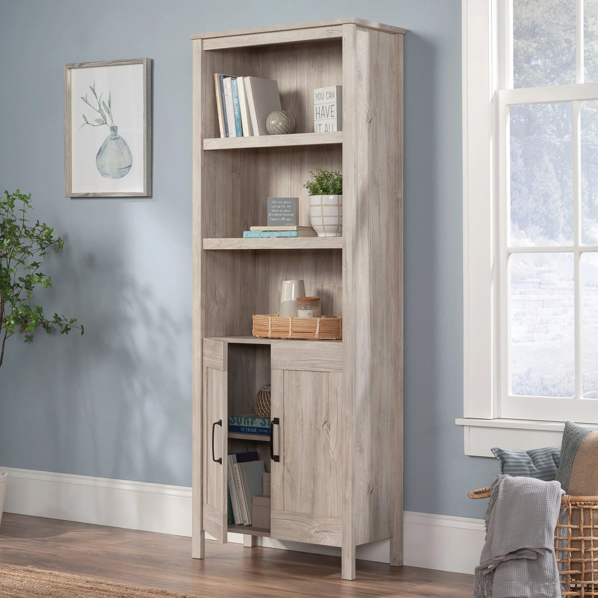 Engineered Wood Bookcase with Doors L67025