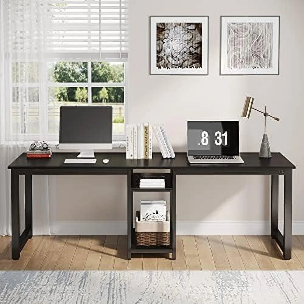 78 Inches White Two Person Computer Desk U115826