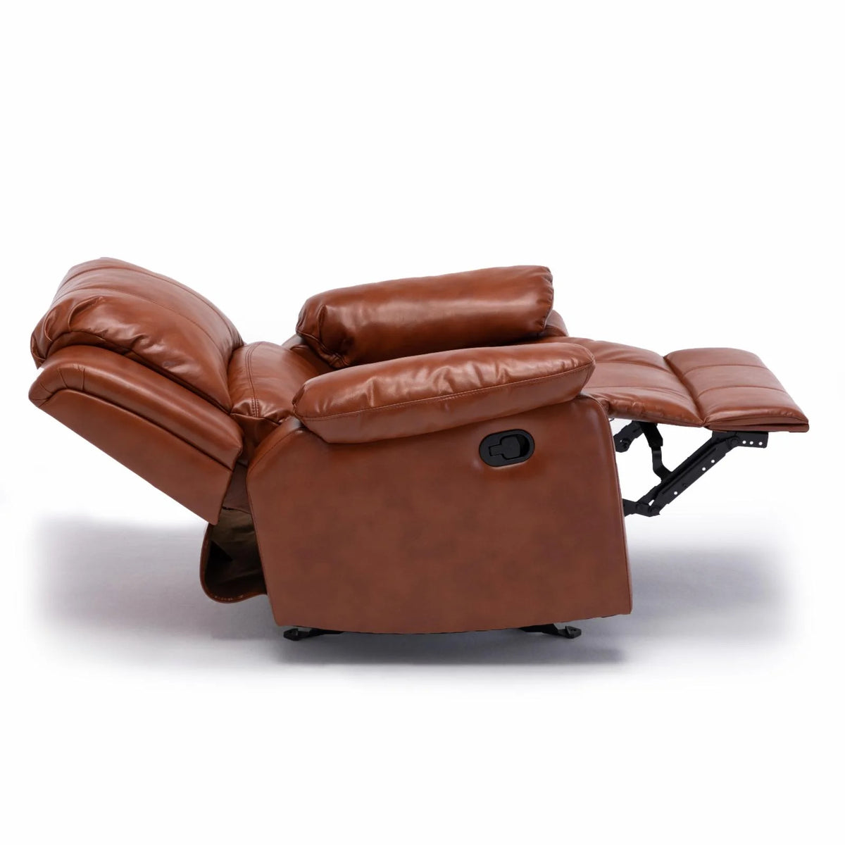 Caramel Faux Leather Glider Recliner A8905