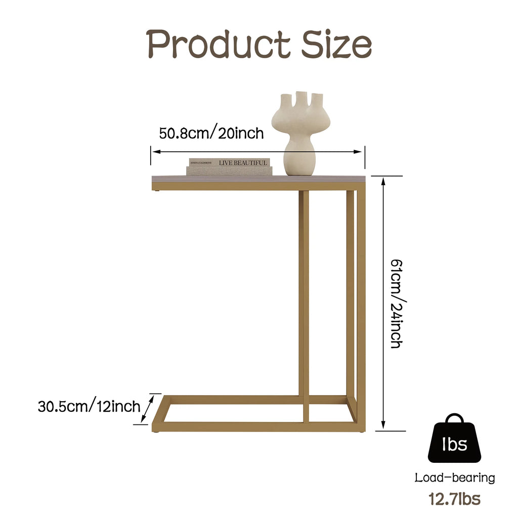C Shaped Wood Side Table A600