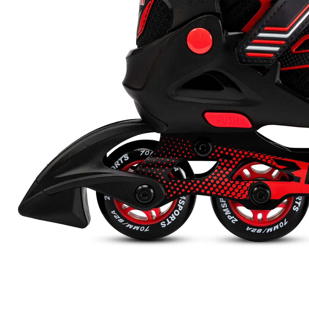 Red Black Adjustable Inline Skates E2214