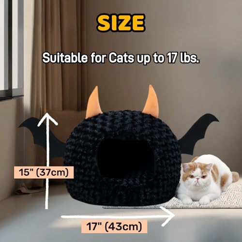 Halloween Cat Bed Warm Plush Removable Cushion M76880