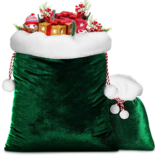 2 Pieces Velvet Drawstring Santa Bags W725