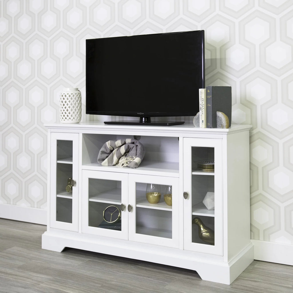 White Wood Media Storage TV Stand Console G20657