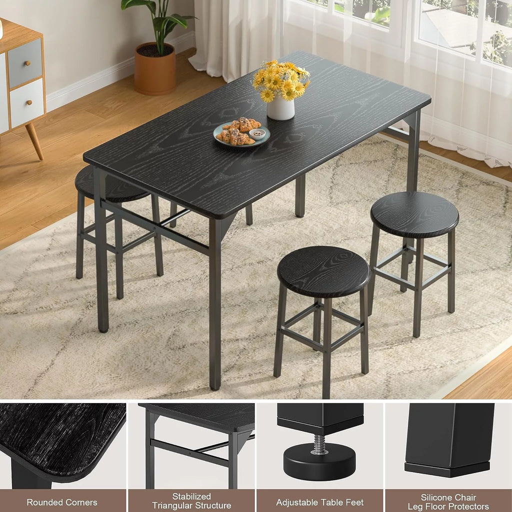 Black Dining Table Set for 4 C71998