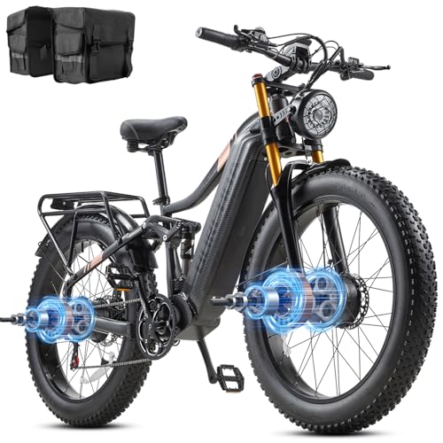2000W Electric Bike 48V 30AH Removable Battery 26" Fat Tire Full Suspension S700