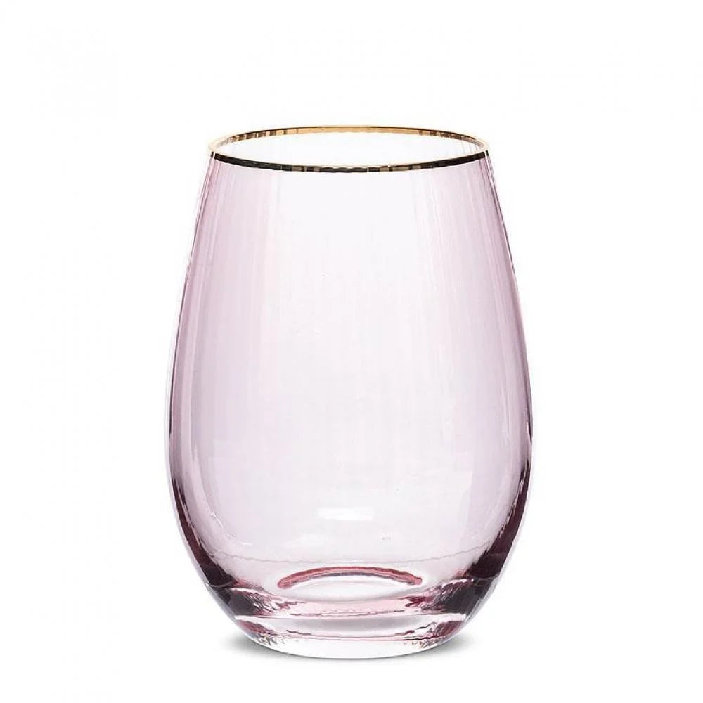 Stemless Goblet With Gold Rim Glass P172715