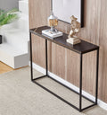 Black Narrow Console Table with Metal Frame and MDF Tabletop D3245