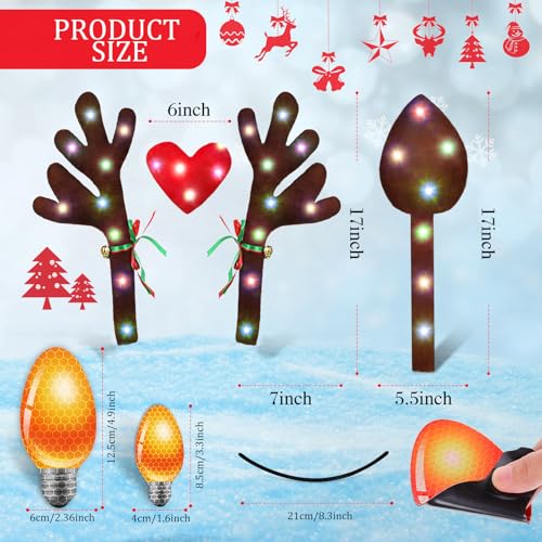 5 Pcs Car Reindeer Antlers & Nose Christmas Decor Kit Y698824