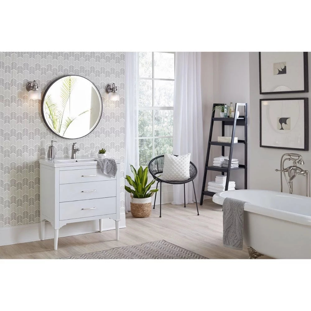 Vintage Brass Clear Glass Bath Vanity Light O72016