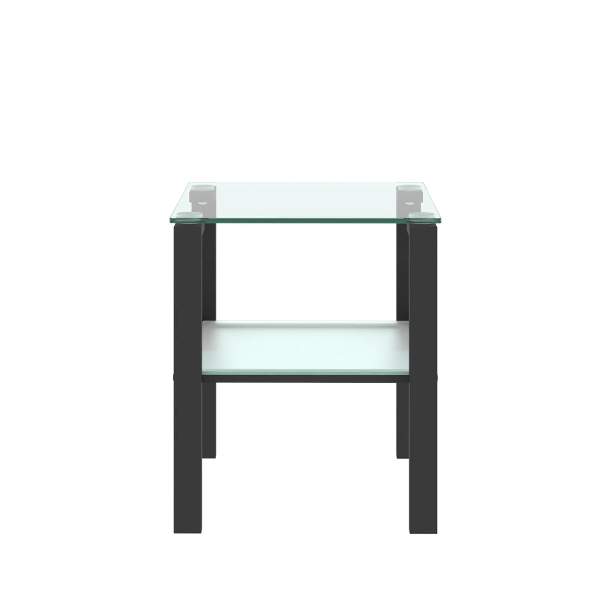 Set of 2 Tempered Glass Square Side Table Y6029