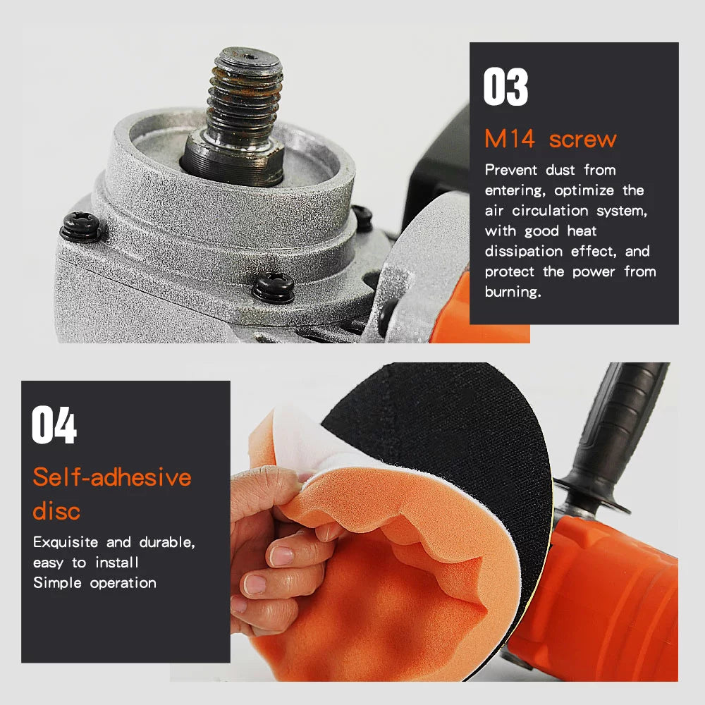 1580W Variable Speed Dual Action Random Orbital Buffer Polisher D8363