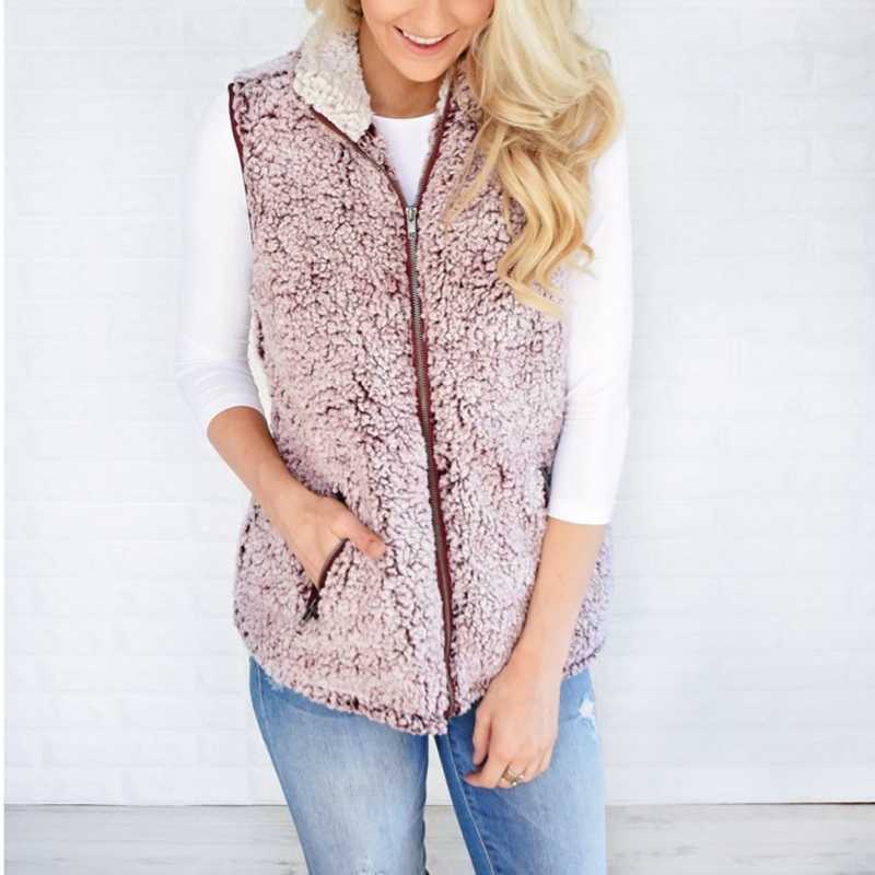 Faux Fur Sherpa Fleece Vest T665