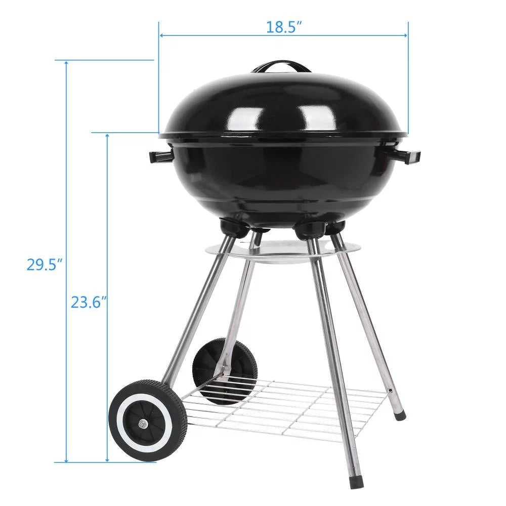 18" Portable Charcoal Grill with Wheels L724066
