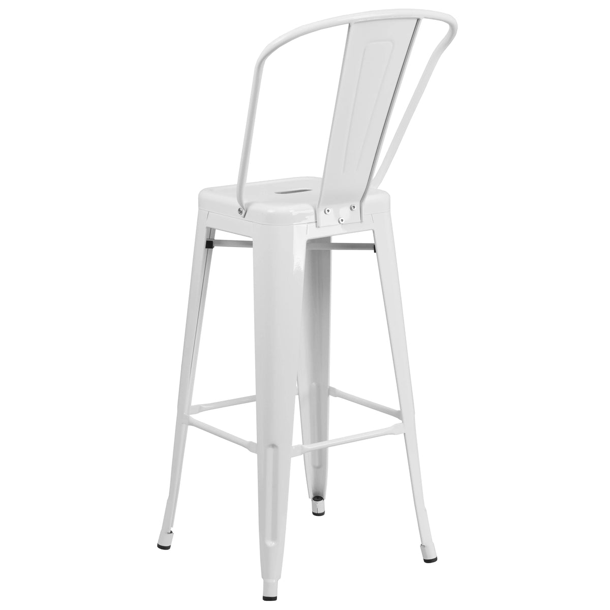 White Metal Barstool 4 Stools L920