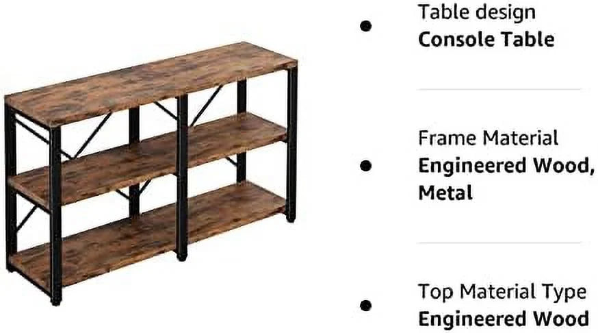 Rustic 47in 3-Tier Console Table R507