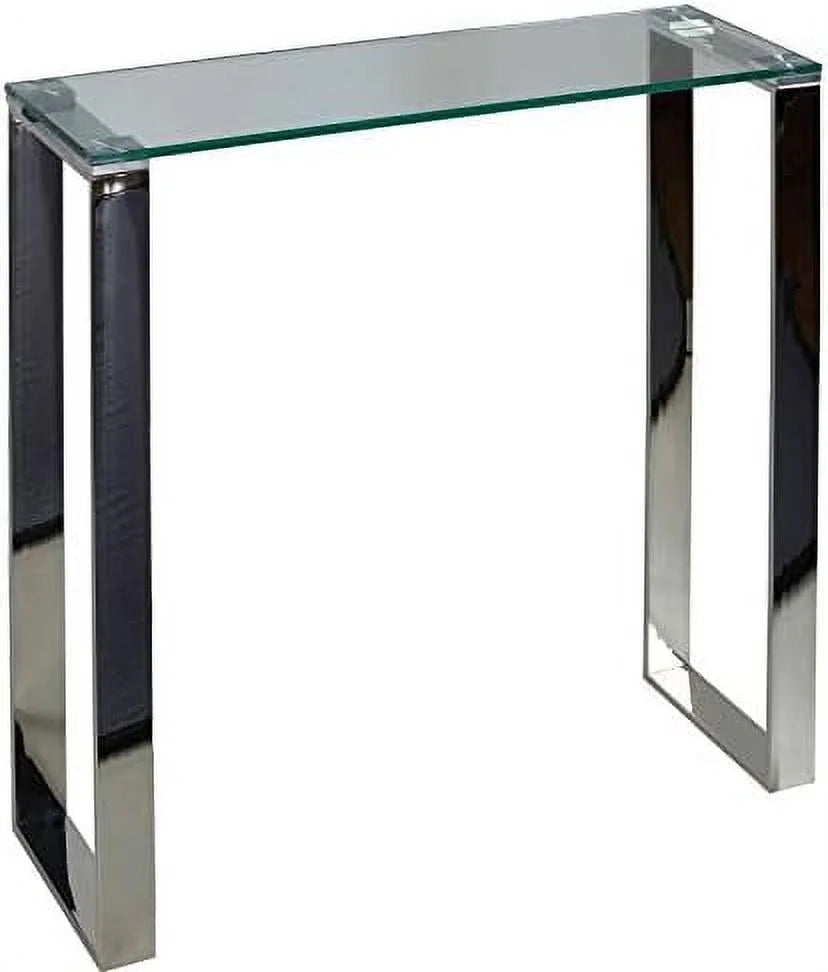Small Glass and Stainless Steel Console Table B7264
