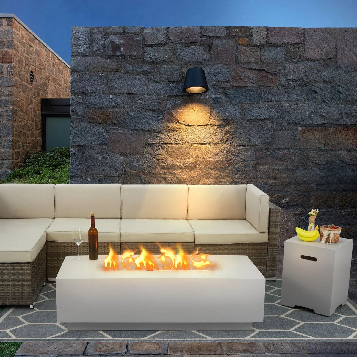 56" Rectangle Propane Fire Table U6159