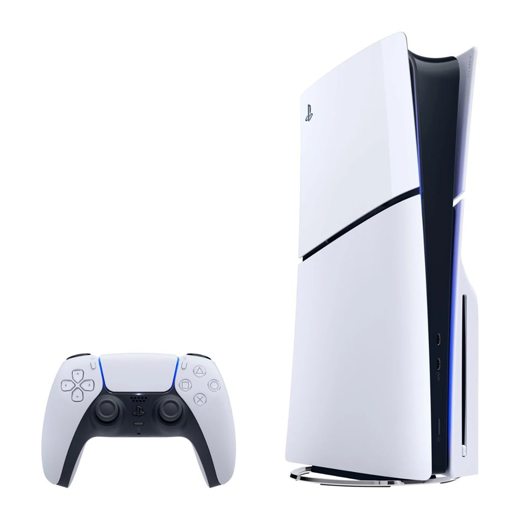 White PlayStation 5 Slim Disc Edition 1TB Gaming Console with Two Controllers Z22433