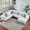U Shape Velvet Sectional Sofa with Pillows and Chaise Lounge Y186