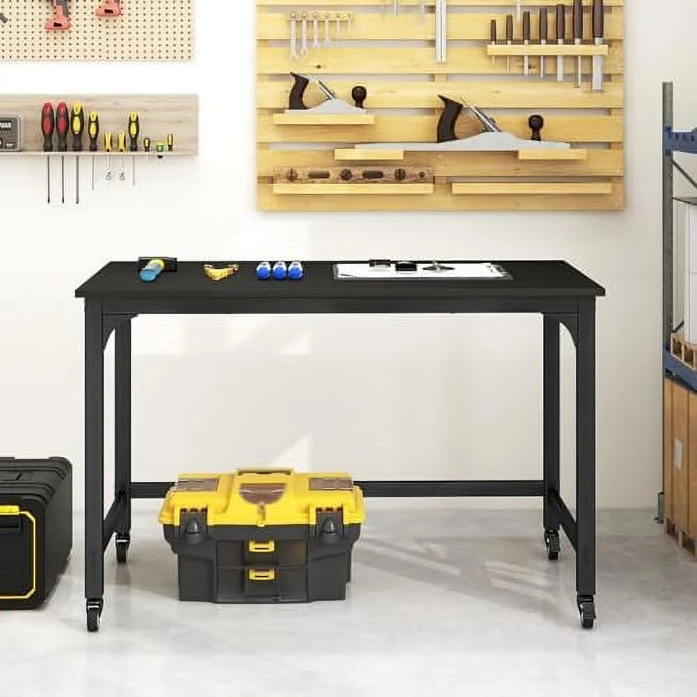 48" Mobile Computer Desk with 4 Casters V8190