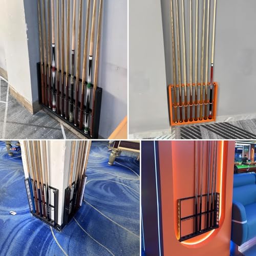 Wall Mount Pool Stick Holder Metal Cue Rack Black 60cm K7048