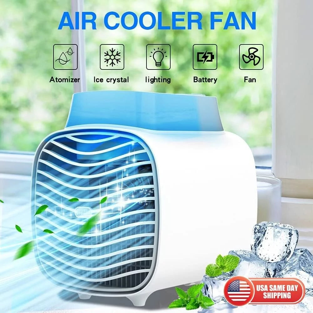 Portable USB Air Conditioners Fan Evaporative Mini Humidifier with Ice Tray Z761276