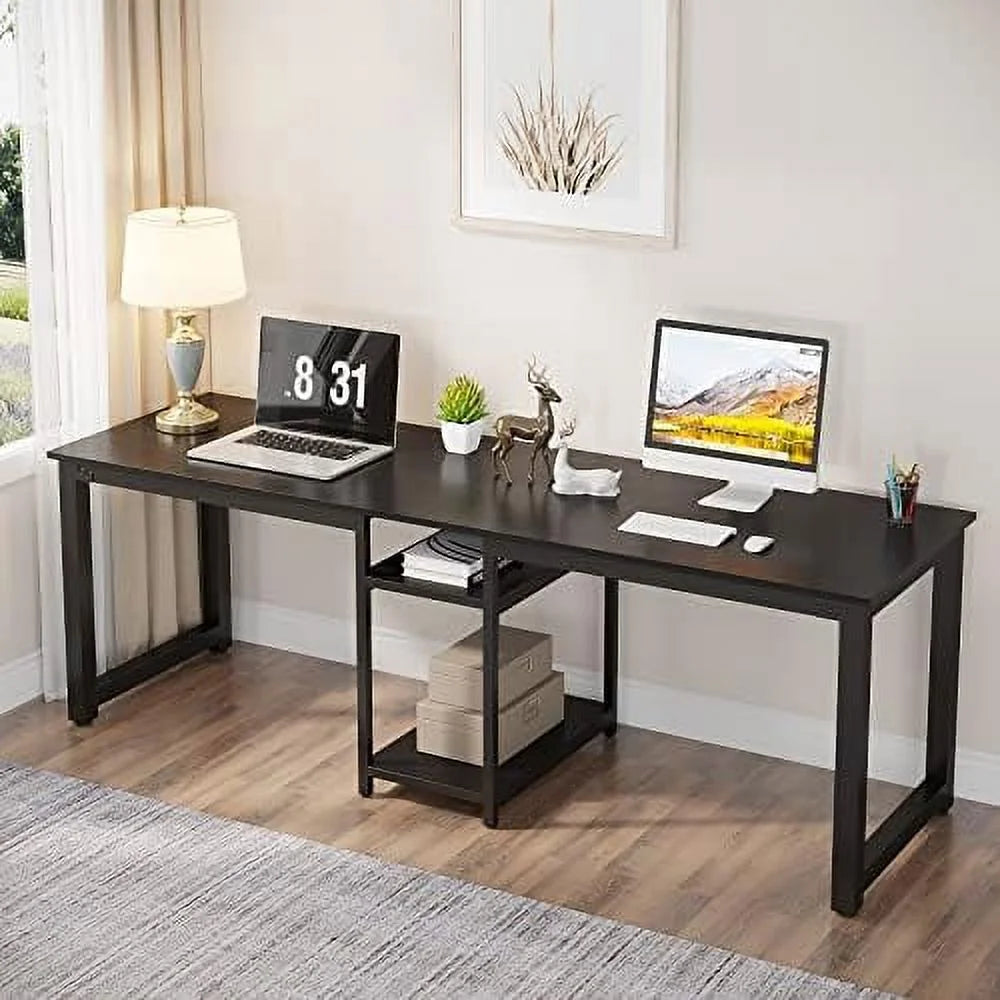 78 Inches White Two Person Computer Desk U115826