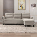 Beige 3 Seat L-Shape Sectional Sofa with Ottoman G82117