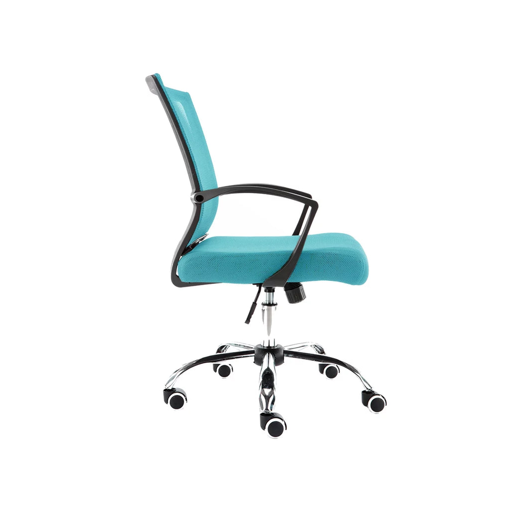 Black & Aqua Ergonomic Mesh Mid Back Office Chair E90750