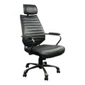 Leather and Iron Swivel Office Chair in Onyx Black O30946