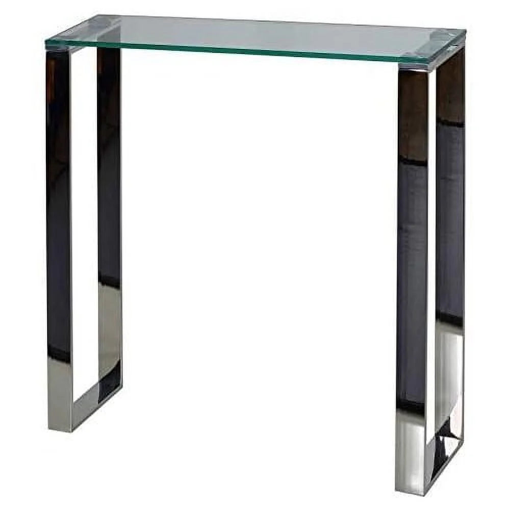Small Glass and Stainless Steel Console Table B7264