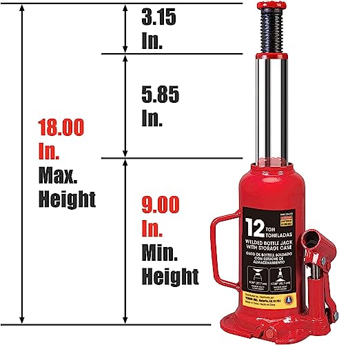 Hydraulic Bottle Jack with Carrying Case, 4 Ton E980