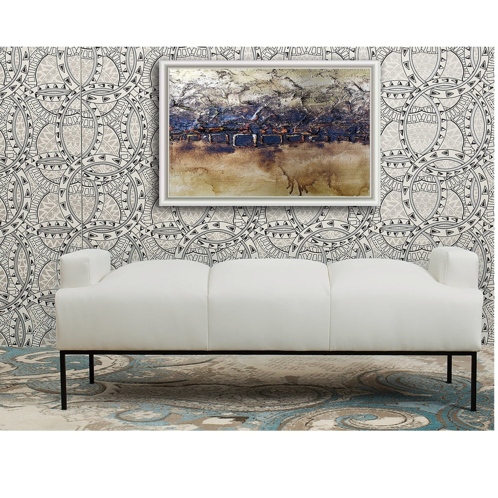 PU Leather Ottoman with Metal Frame K67343