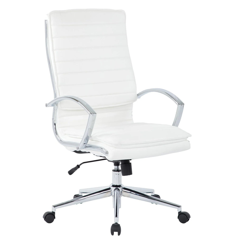 White Faux Leather High Back Manager's Chair Y50970
