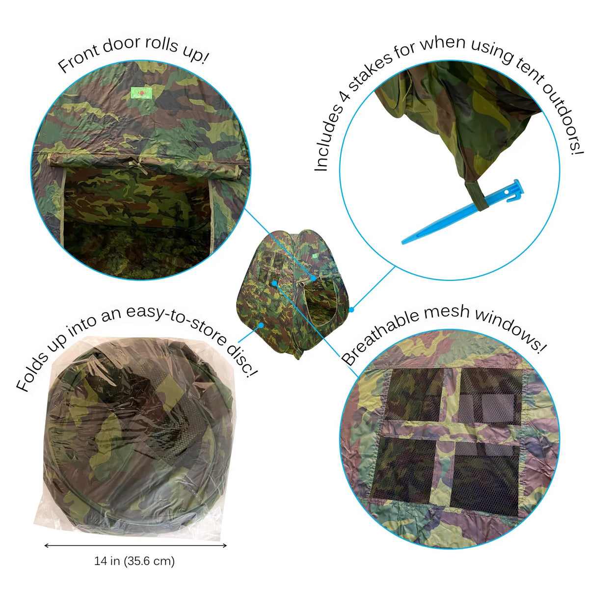 Kids Pop Up Tent Camouflage Playhouse M6986