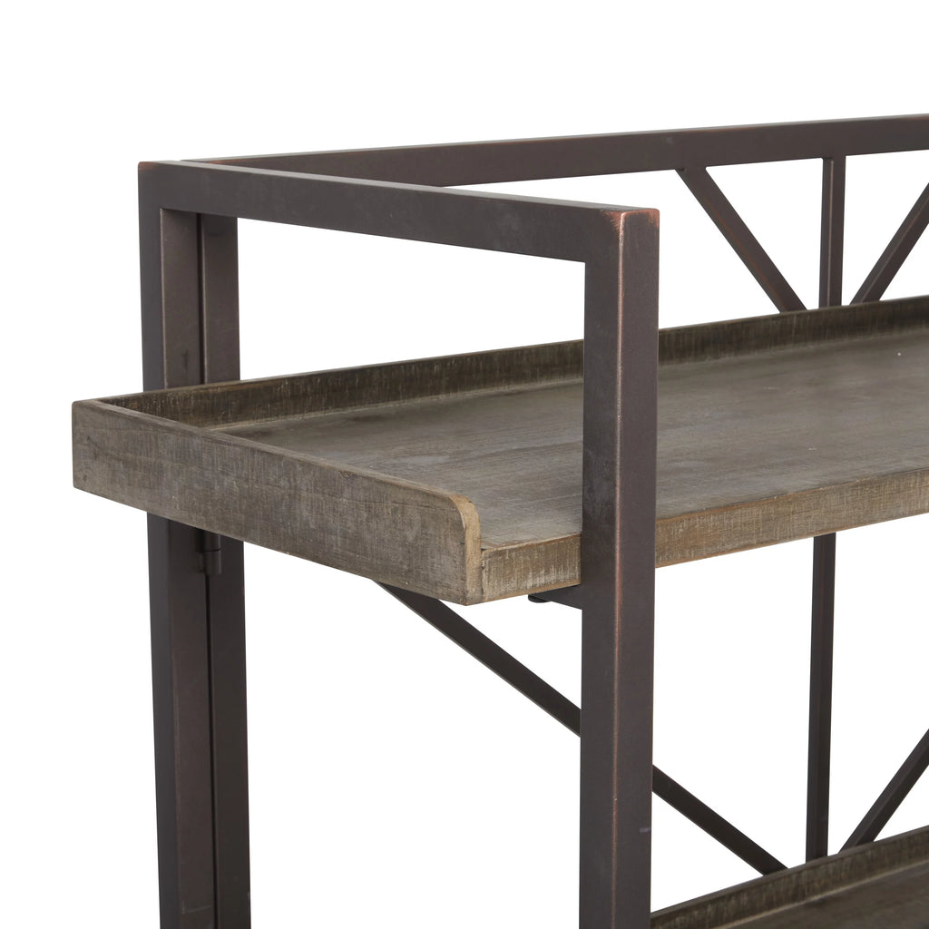 48" x 59" Brown Metal 4-Tier Shelving Unit I9193